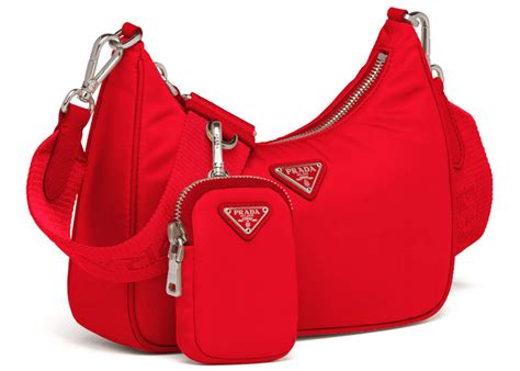 prada red brushed leather bag|Prada nylon shoulder bag price.